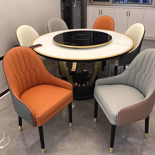 Miniatura 9 de YVYKFZD Sillas de comedor de cuero, juego de sillas de comedor, silla de cocina con patas y respaldo de madera, sillón tapizado, silla auxiliar