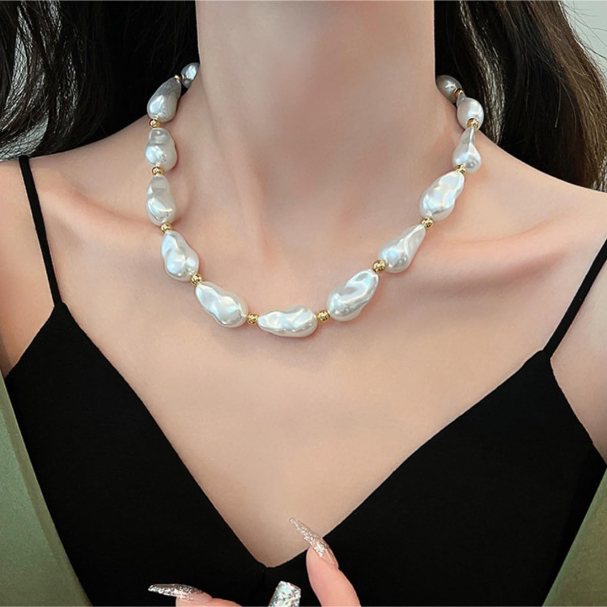 Imitacji Pereł Naszyjnik Wykwintny Naszyjnik Z Pereł Dla Kobiet Vintage Perłowy Choker Koralików Biżuteria Damska Akcesoria Do Kostiumu