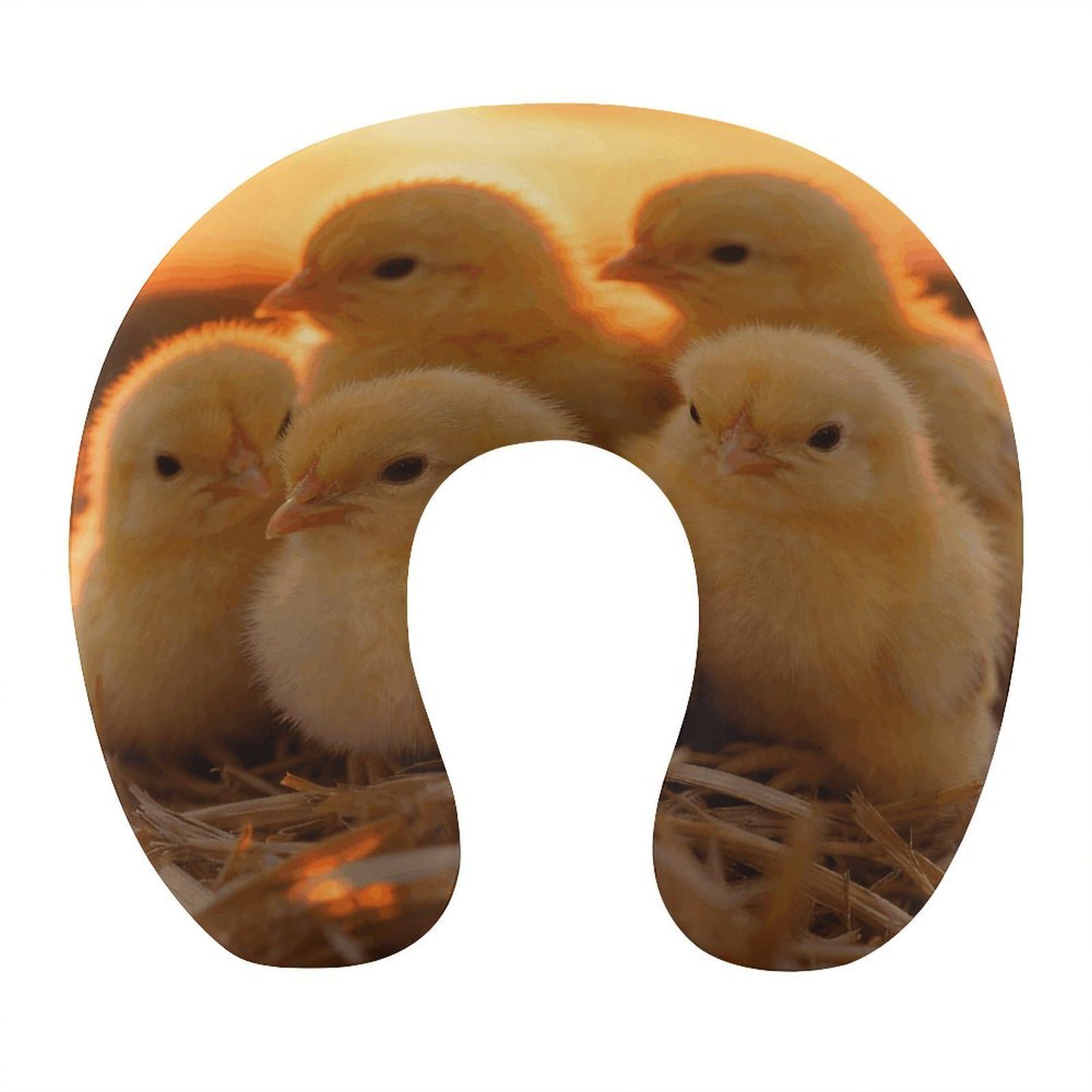 VstaDank A Brood of Chickens Neck Pillow Soft Comfortable Travel U Shaped Pillows Portable Pillows for Shoulder Memory Foam Head Support Pillow for Airplane Car Home Office