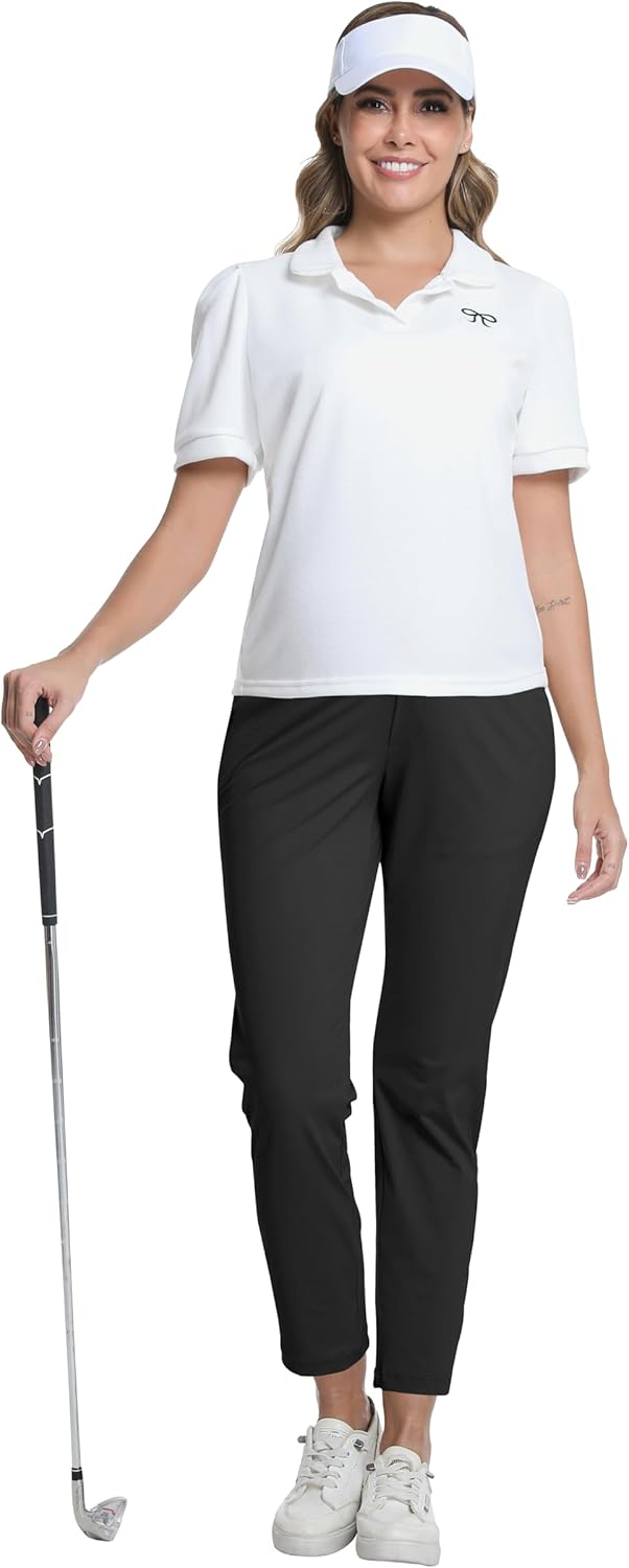 Foucome Maternity Pants Over Belly Comfy Stretchy 7/8 Ankle Pregnancy Golf Pants Business Casual Dressy Work Slacks - Image 7