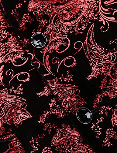 Coofandy Men's Printed Paisley Blazer Golden Tuxedo Suit Jackets Big And Tall #TOP10