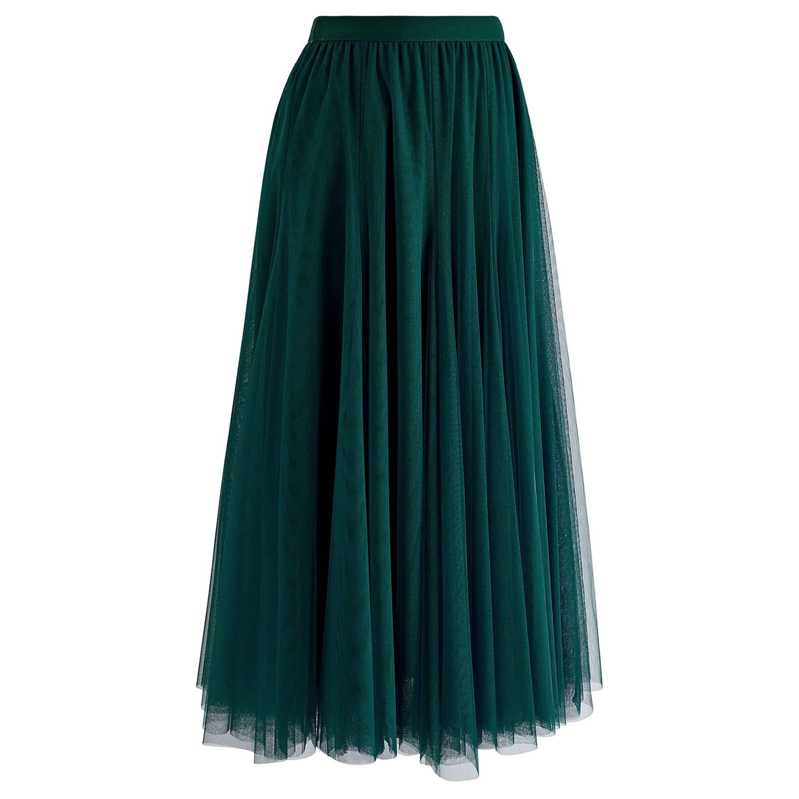 Chicwish Falda Larga para Mujer, Color Lila, Crema, Gris, Rosa/Negro, Multicapa de Malla, Ballet, Ballet, tutú, Falda Larga en línea A
