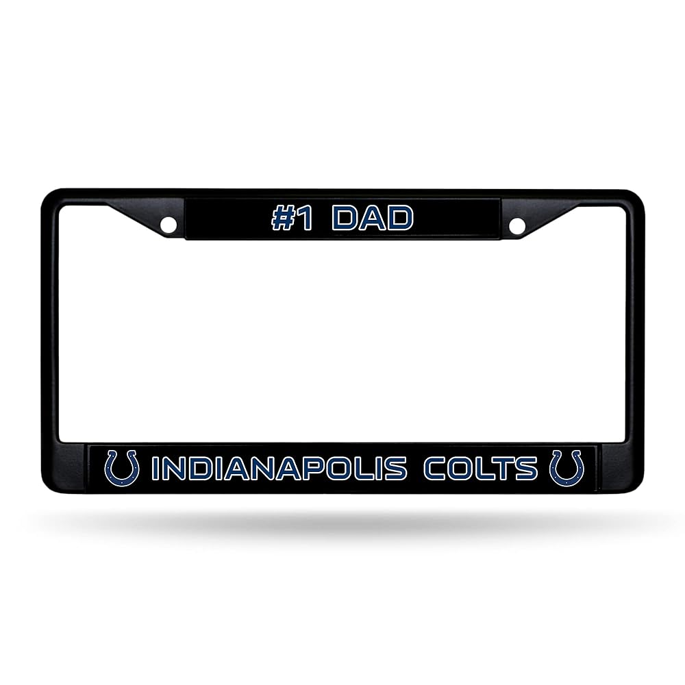Rico Industries NFL Indianapolis Colts 1 DAD Black Chrome Frame 12 x 6 Car/Truck Auto Accessory