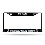 Rico Industries NFL Indianapolis Colts 1 DAD Black Chrome Frame 12 x 6 Car/Truck Auto Accessory