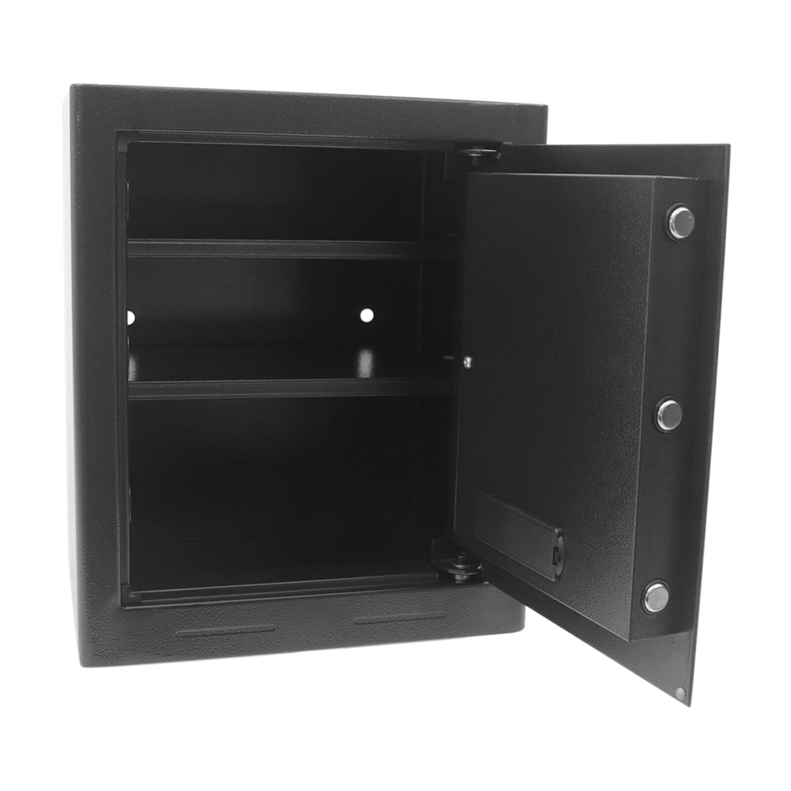 Cassaforte da 45 litri, cassaforte combinata, cassaforte con tripla chiusura in acciaio, cassaforte ignifuga con sistema di allarme e chiavi di emergenza. Adatto per documenti, documenti A4, computer