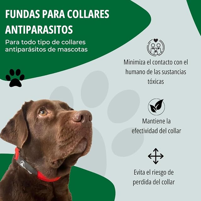 Foto 2 de 8 de Funda para collares antiparasitarios (rojo, S: 31 a 35 cm)