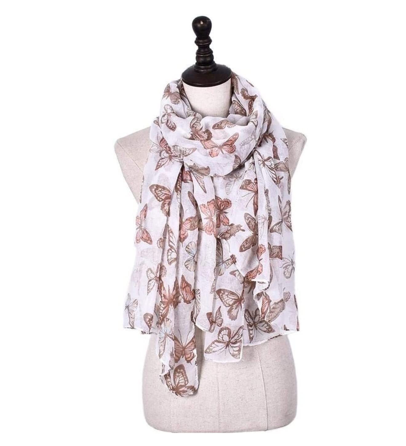 Bufanda Chal Bufanda De Invierno Para Mujer, Chal Cálido, Protección Solar, Estampado De Mariposa, Regalo Suave y Cálida