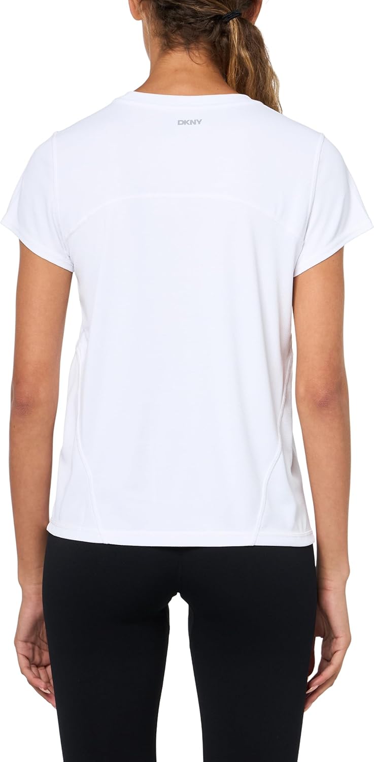 DKNY Women's Short Sleeve Logo Mesh Tech Tee - Image 2