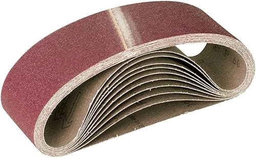 Goodway Schleifbänder 75 x 533 mm │ 10 Stück │ Körnung 60 │ Schleifpapier für Bandschleifer │ Für Holz & Metall