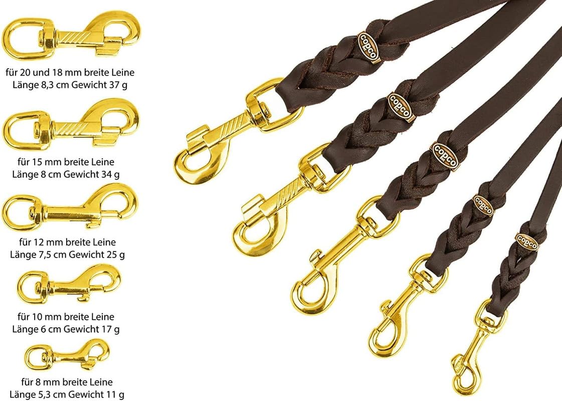 Hundeleine Leder 10m kleine Hunde – Schleppleine [ohne Handschlaufe] Lederleine Hund geflochten leicht – Führleine & Trainingsleine aus robustem Rindsleder, Messingkarabiner, Dog Leash 10mm, Schwarz