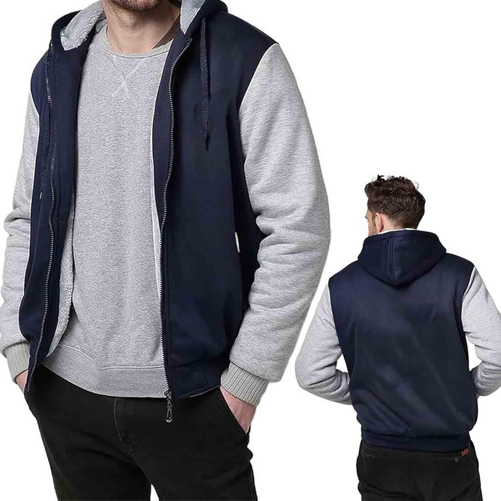 Sweats à Capuche en Laine épaisse pour Hommes pour SUZ-uki, Sweat-Shirts Doux et Respirants, Vestes zippées, Cardigans à Manches Longues, Manteaux, Pulls de Sport avec Grandes Poches