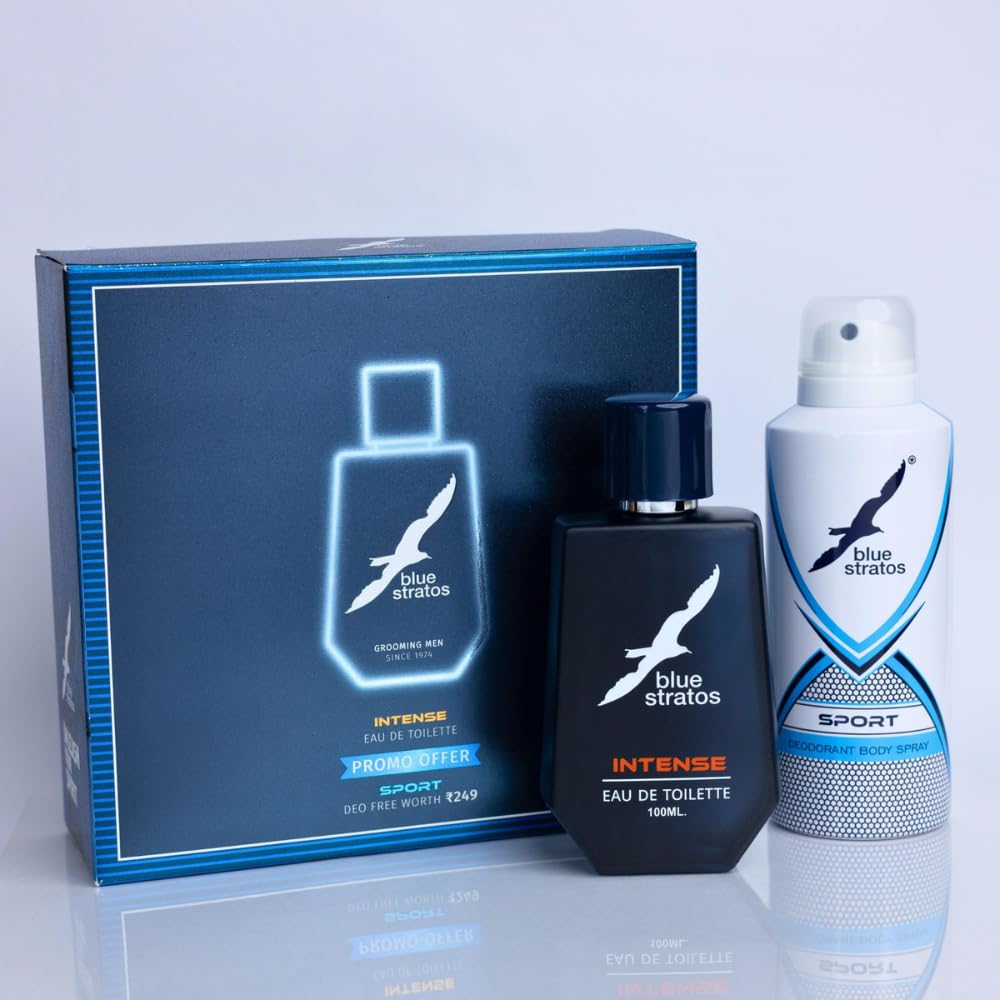 Blue Stratos Intense Eau de Toilette with Free Deodorant – 100ml | Bold Citrus, Aromatic Herbs & Woody Fragrance for Men | Long-Lasting Luxury Scent-image-32