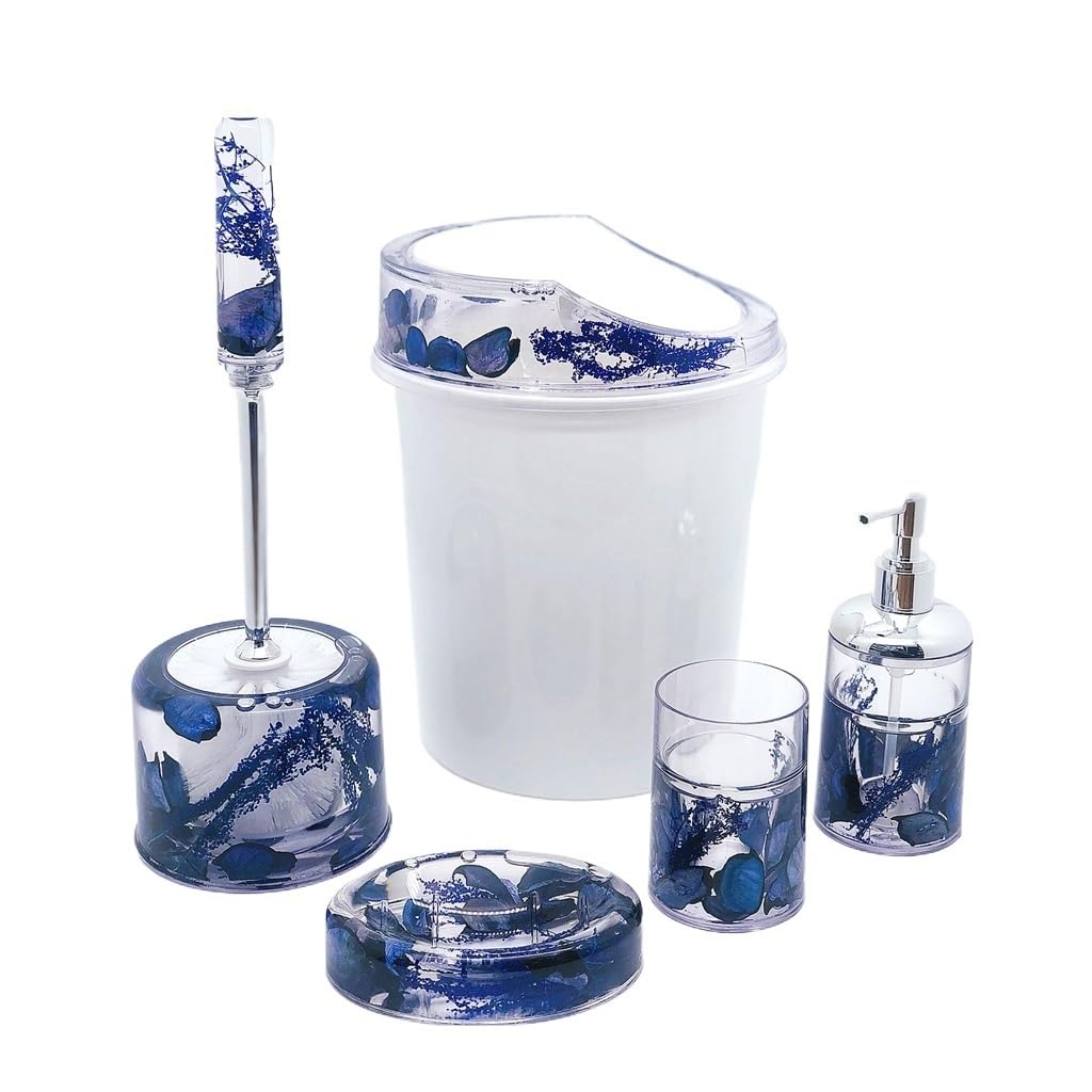 Juego de artículos de tocador con cubo de basura y taza (D)