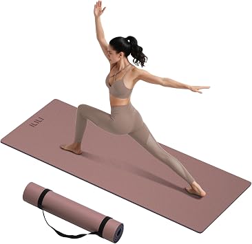 ILILI Yoga Mat 10mm Extra Thick and 193cm Extra Long, 76x280.4 Inch, Double Color Non-Slip TPE Material, Easy Carrying with Strap, Ideal for Yoga, Pilates, Floor Exercise, Home and Outdoor Use, Eco Friendly
