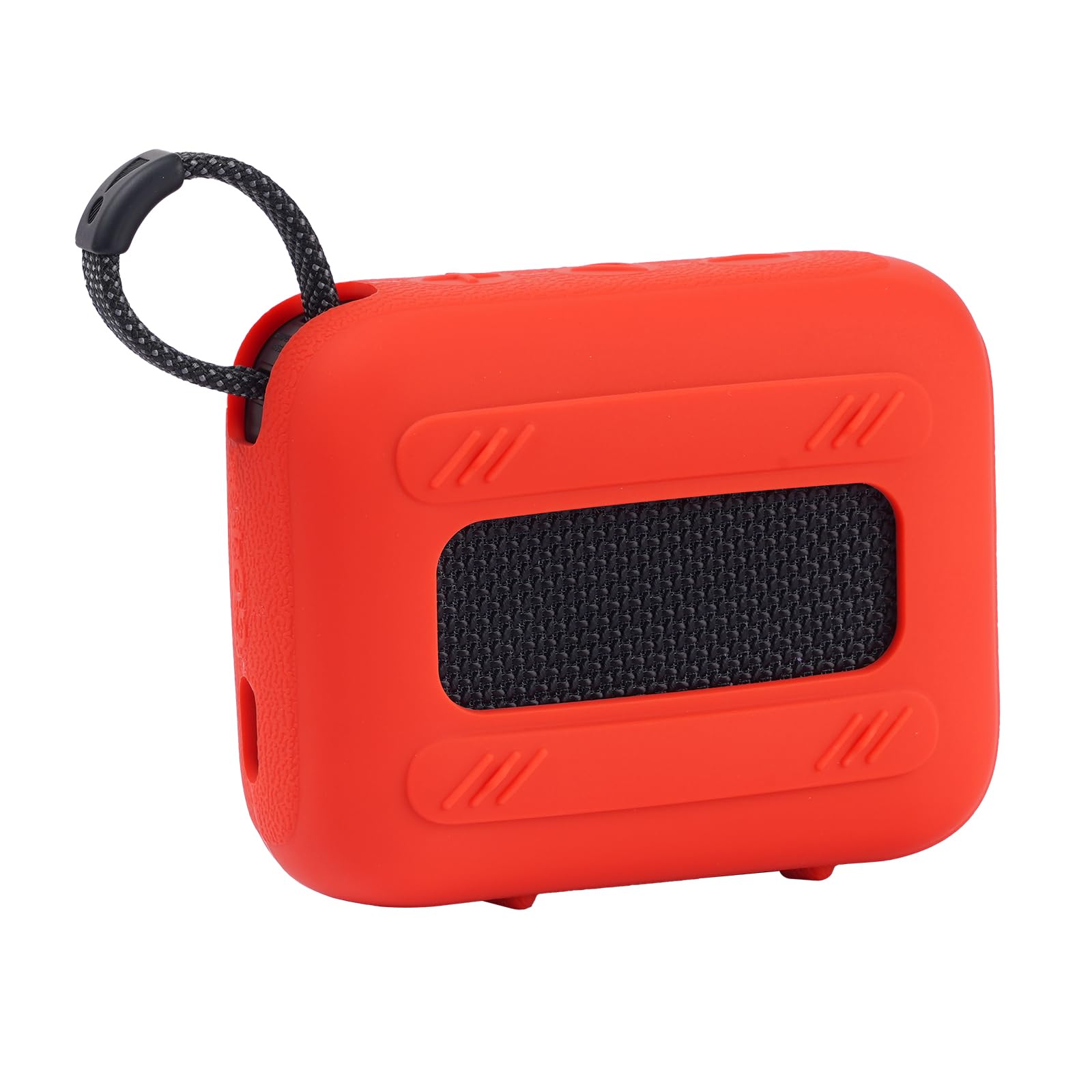 Luidspreker siliconen hoes met karabijnhaak voor JBL GO 4 draagbare Bluetooth-luidspreker beschermhoes schokbestendige reisdraagtas (paars