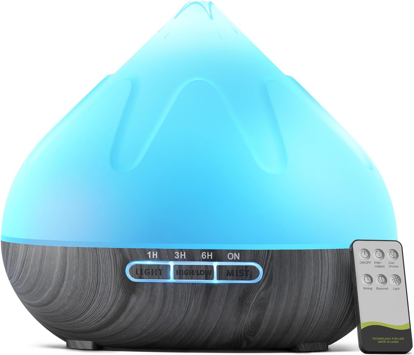 Aroma 500 ML Diffuser, Essential Oil Diffuser with Remote Control, Humidifier with 14 Color Lights for Large Room, 4 Timer Setting, Auto Shut-Off Gray Aroma 500 ML Diffuser, Essential Oil Diffuser with Remote Control, Humidifier with 14 Color Lights for Large Room, 4 Timer Setting, Auto Shut-Off Gray