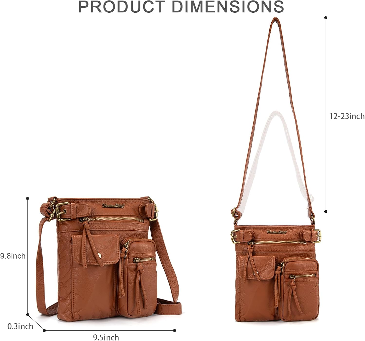 Montana West Crossbody Bag for Women Soft Washed Leather Multi Pocket crossbody handbags