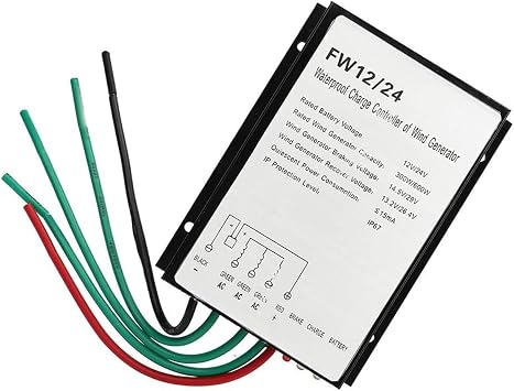 Wind Boost Charge Controller for 600W Wind Power 12V/24V IP67 Waterproof,Overvoltage Protection,Low Wind Speed Volatge PWM Windmill Regulator for Renewable Energy Systems (24, Volts)