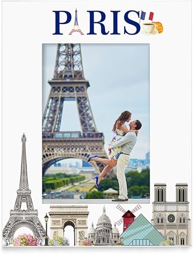Miniatura 1 de KATE POSH Marco de fotos París, vacaciones familiares en París, bodas, compromisos, decoración de París, Torre Eiffel (5 x 7 pulgadas, vertical)