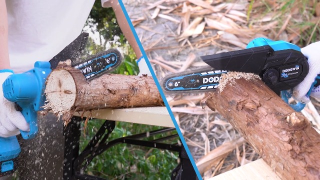 DODOWIN Mini Chainsaw Cordless 6 Inch, Electric Chainsaw with 2