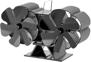 Ventilador de quemador silencioso, Ventilador de estufa de leña, 12 aspas, ventiladores de estufa, ventilador de estufa de calor, chimenea negra, ventiladores de estufa alimentados por calor SF707T, v