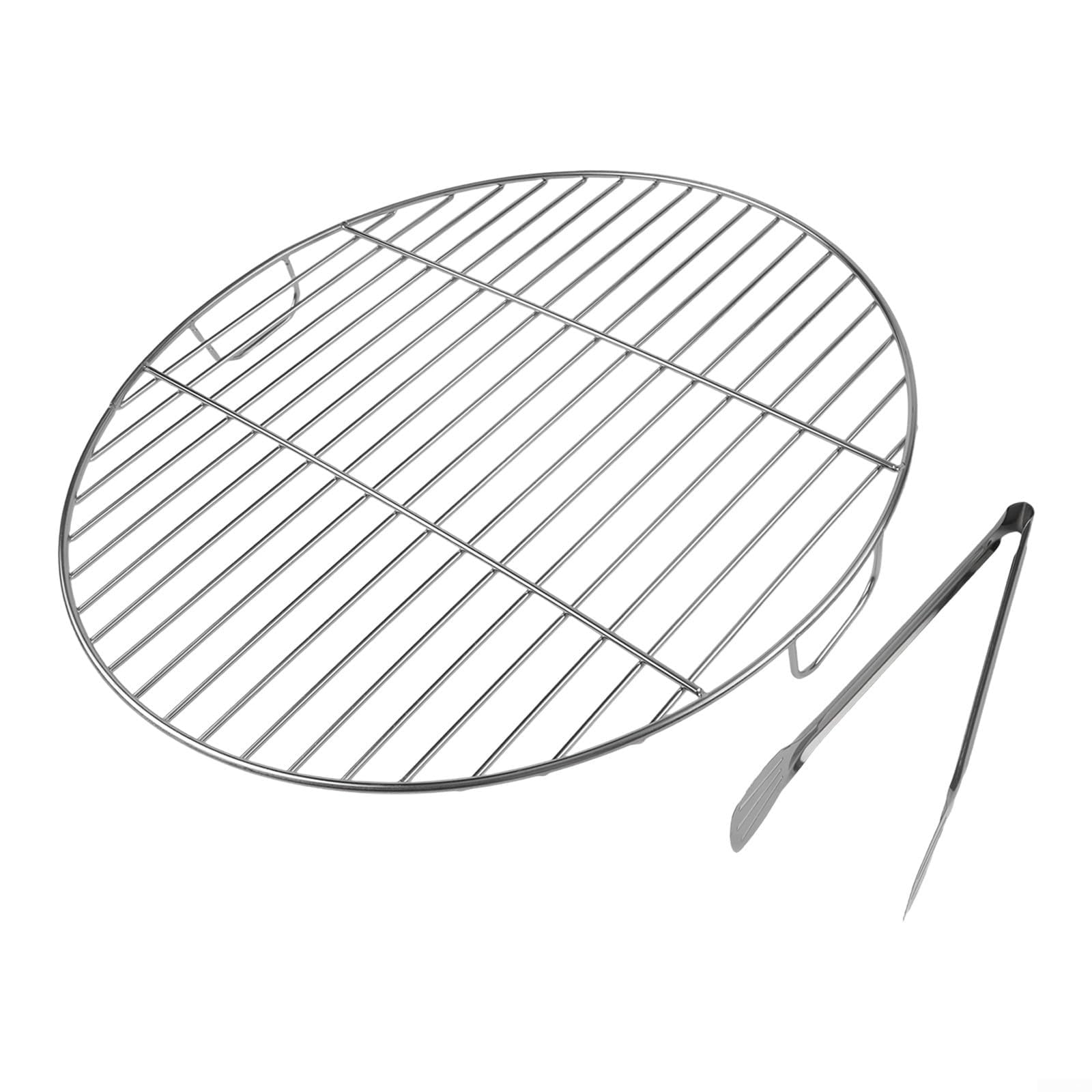Okrągły ruszt do grilla ze stali nierdzewnej z uchwytem, zamiennik do grilla na węgiel drzewny 57 cm, kompatybilny z Moen 7432 i 1241304 (53 cm)