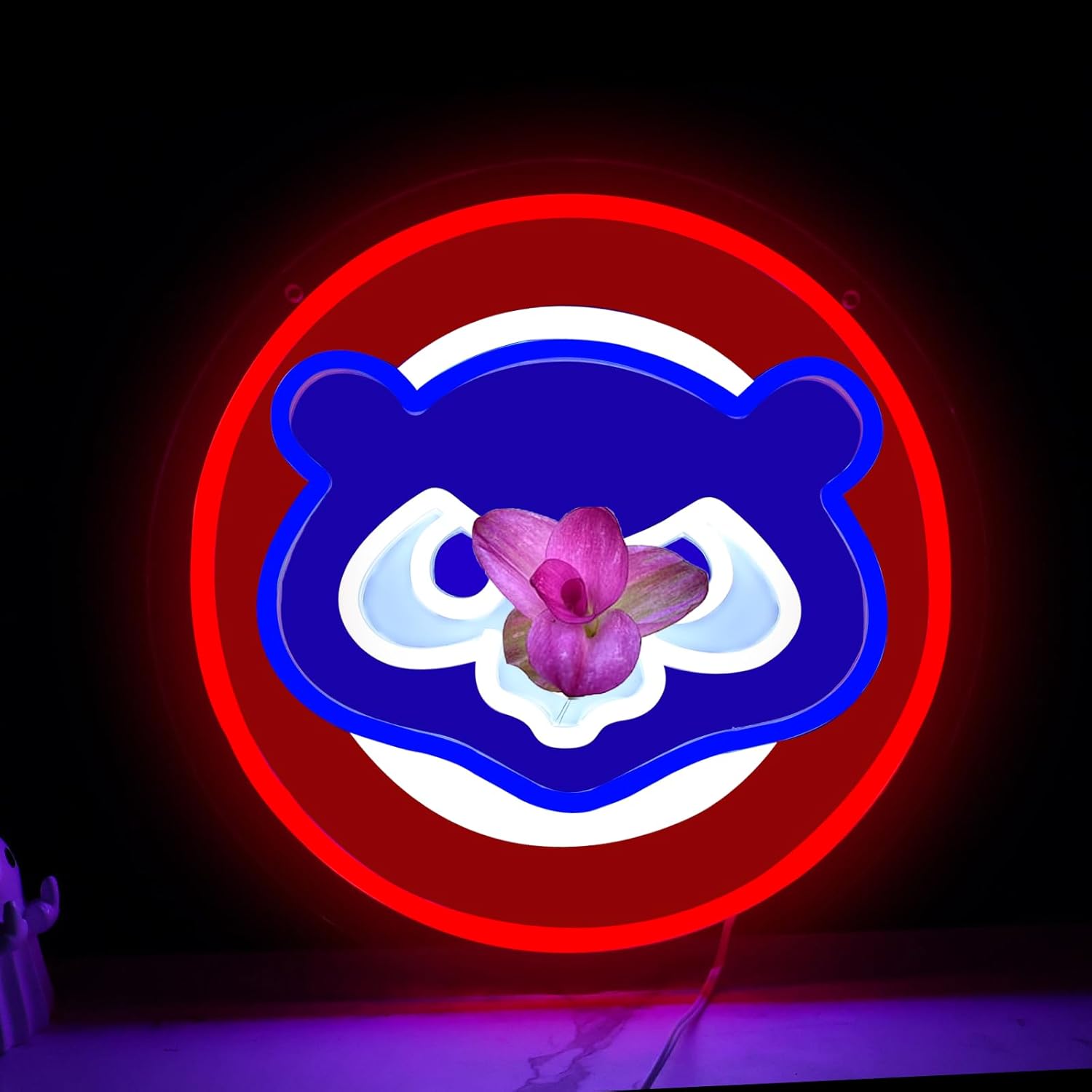 Baseball Team Neon Sign, Dimmable Light Up Team Logo Hanging USB Powered for Wall Decor, Man Cave, Bedroom, Game Room Decor, Birthday Christmas Merch Gift for Fans 12.2 * 12.2 inch