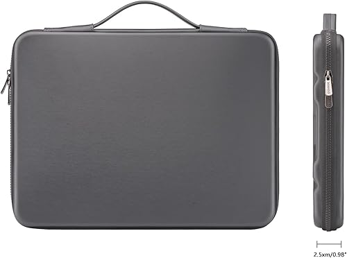 Vista 20 de DOMISO Funda para laptop de 17 pulgadas con asa, bolsa de computadora a prueba de golpes, funda protectora de EVA impermeable para MSI GS73VR Negro