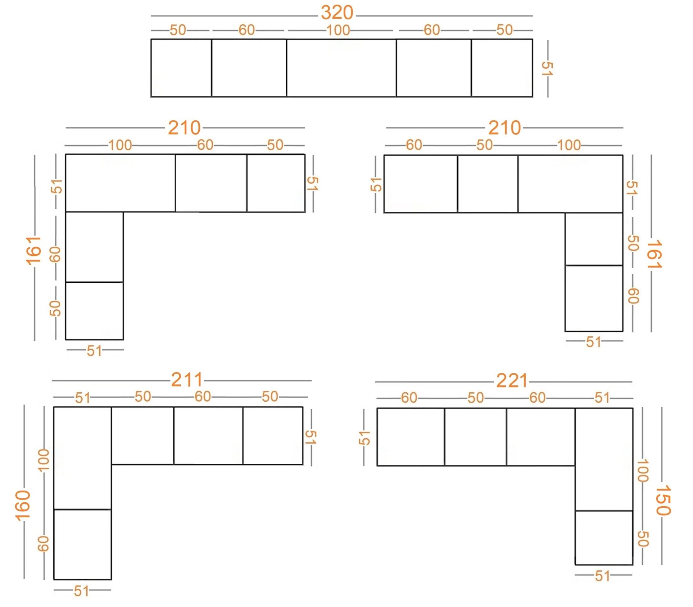 Marmex Garderobenschrank-Set TRES U/NB, begehbarer, offener Kleiderschrank mit Kleiderstangen, Einlegeböden für Kleidung, Schuhe, ohne Türen für Schlafzimmer, Ankleidezimmer 320x246x51 (weiß)