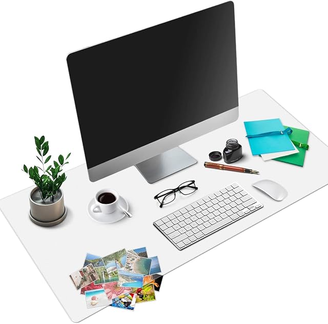 Non-Slip Transparent PVC Desk Pad, BROTOU Waterproof Clear Desk Protector | 1.5mm Thick | Easy Clean Table Mat, Laptop Mouse Pad, Writing Mat, Desk Mat for Home and Office (90x40cm(1))
