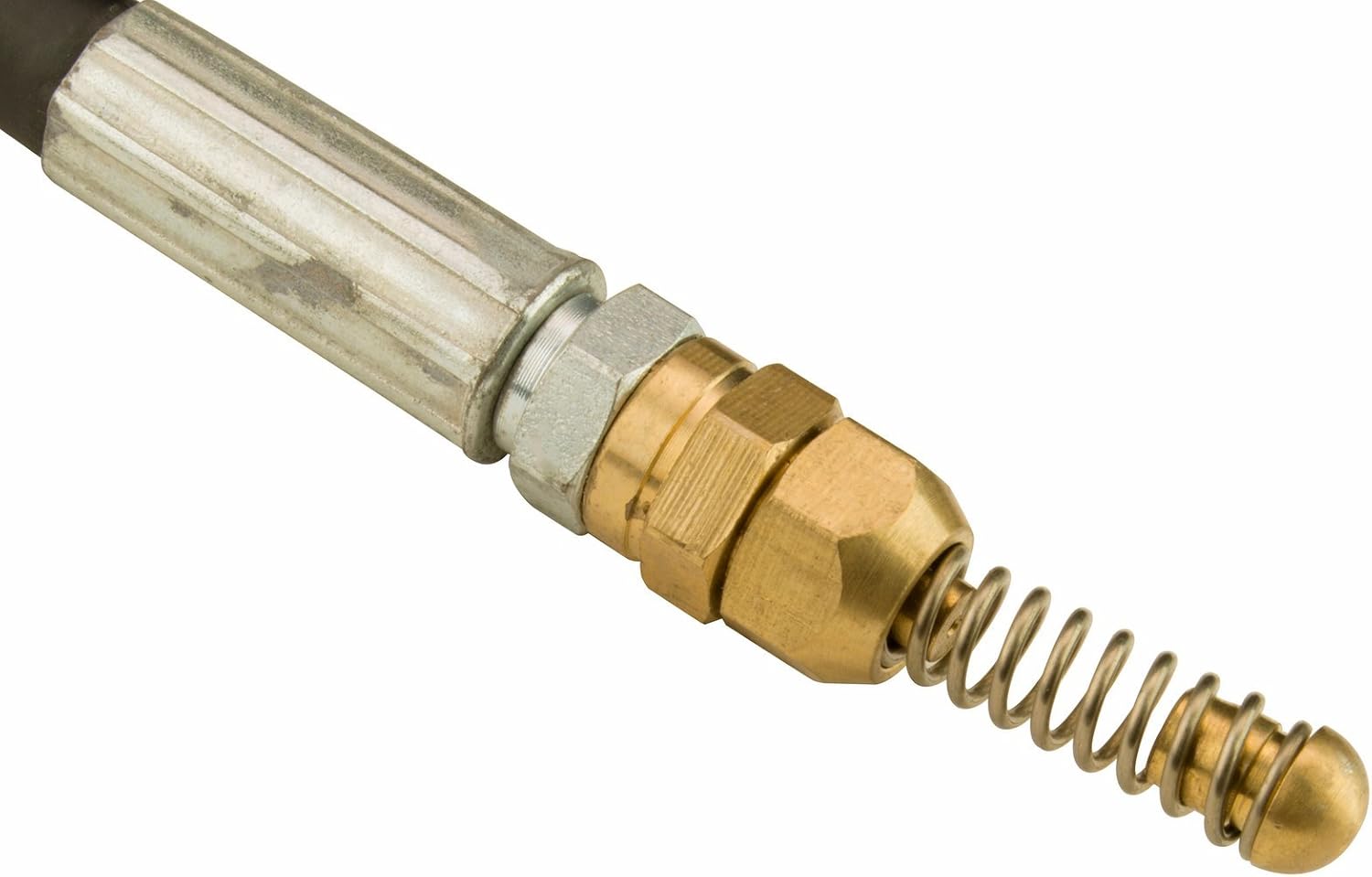 Erie Tools 3000 PSI 50' Sewer Jetter Hose with M22 Fitting for Light Duty Sewer Cleaning 1/4" Thermoplastic Hose and Nozzle