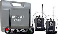 Microfone Sem Fio Headset Duplo Profissional Ksr KT02H PRO
