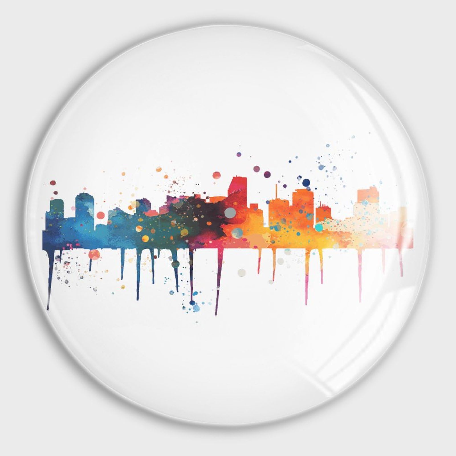 Aimants puissants Skyline en verre pour un souvenir de visiteur original et utile