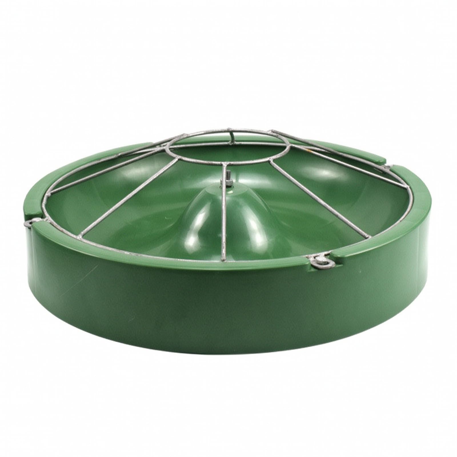 Mangiatoia con Griglia Durevole Mangiatoia Circolare Zincato Trogolo per Allevatori, Verde, 55 Cm Singolo Strato 8 Fori