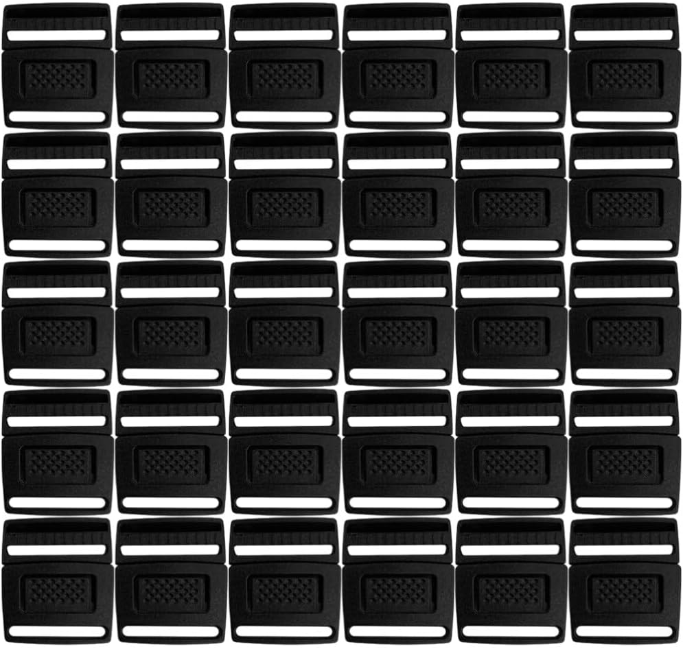 Abaodam 100Pcs Quick Side Release Buckles Adjustable No Sewing Clips Snaps Backpack Plastic Buckle Clips Plastic Replacement for Dog Collar Nylon Webbing