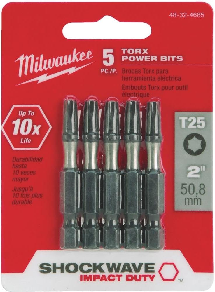 ELEC TOOL 48-32-4685 2" T25 Torx Bit (5 Pack)