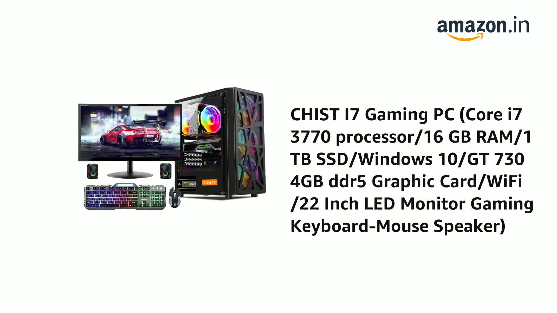 CHIST I7 Gaming PC (Core i7 3770 processor/16 GB RAM/1 TB SSD 