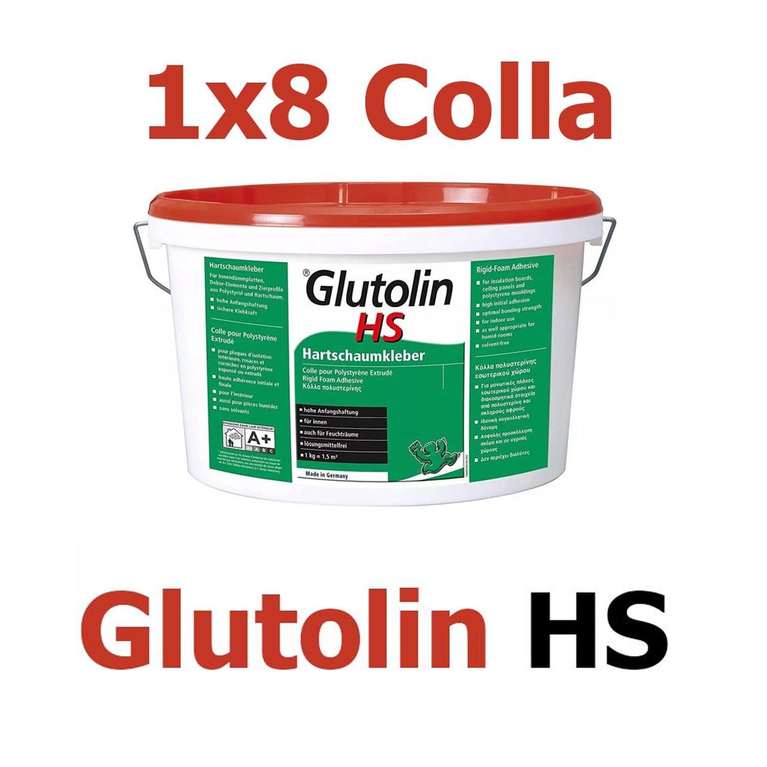 DEPRON Pannelli Isolanti 12 mm (125×80 cm) – Confezione 10 m² + Colla Glutolin 8 kg | Isolamento Termico e Acustico per Pareti e Soffitti | 1 paio di guanti in nitrile HYTAMA TOOLS