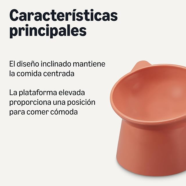 Foto 2 de 5 de Amazon Basics Comederos elevados para Gatos, con Forma de Oreja de Gato, Paquete de 2, 13,2 × 13,2 × 11,4 cm