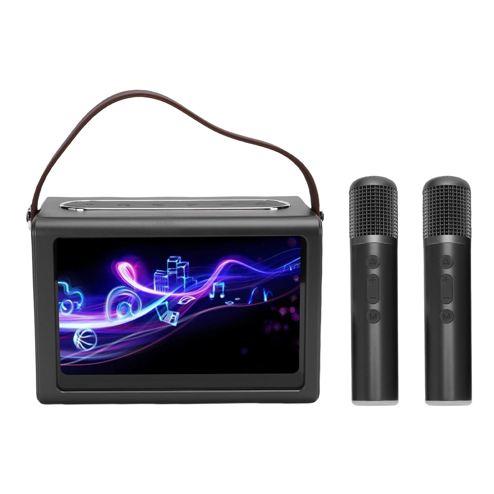Sonew Hisounds Máquina de Karaoke Profesional con Pantalla de Letras de 8 Pulgadas y 2 Micrófonos WiFi 5.4 Portátil para Fiestas en Casa Viajes de Camping