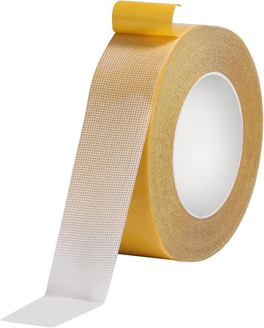 TOYMIS 1 Roll Double Sided Tape, 1.18in x 66ft / 3cm x 20m Multifunctional Double Sided Tape Heavy Duty Super Sticky Double Sided Mounting Tape with Fiberglass Mesh for Home Office School
