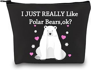 Polar Bears Makeup Bag Polar Bear Lover Gift Arctic North Pole Cosmetic Bag I Just Really Like Polar Bears (REALLY Like Polar Bears)