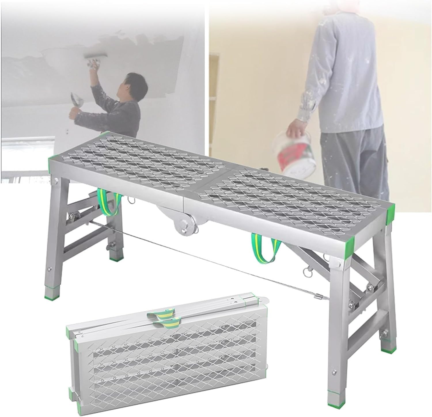 LMMIAOZ Portable Scaffold Tower with Adjustable Height 880 lbs Capacity