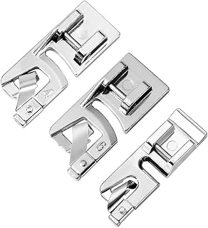 3 Stück Rollsaumfuß Set für Nähmaschine, Universal Saumfuß aus Zinklegierung, Nähfüße Zubehör für Singer, Brother, Janome