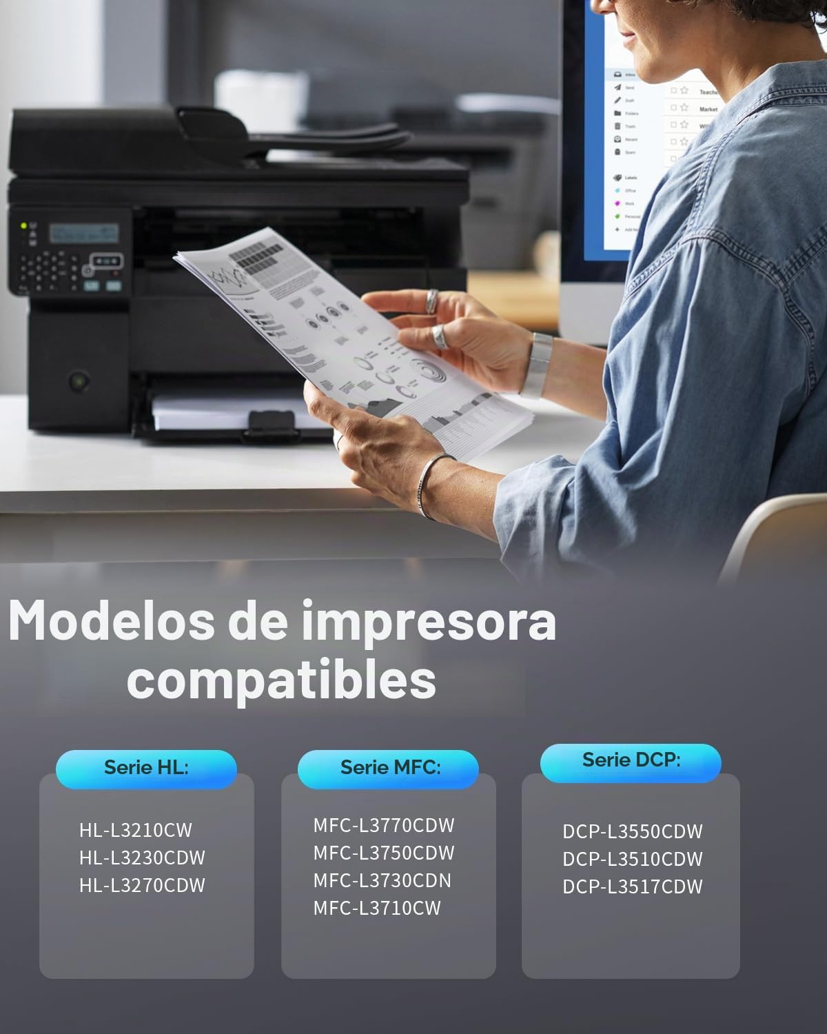 INK4U DR243 Tambor para Brother DR243CL Reemplazo para Brother MFC-L3750CDW MFC-L3770CDW HL-L3210CW HL-L3230CDW HL-L3270CDW MFC-L3710CDW DCP-L3550CDW (1X Negro)