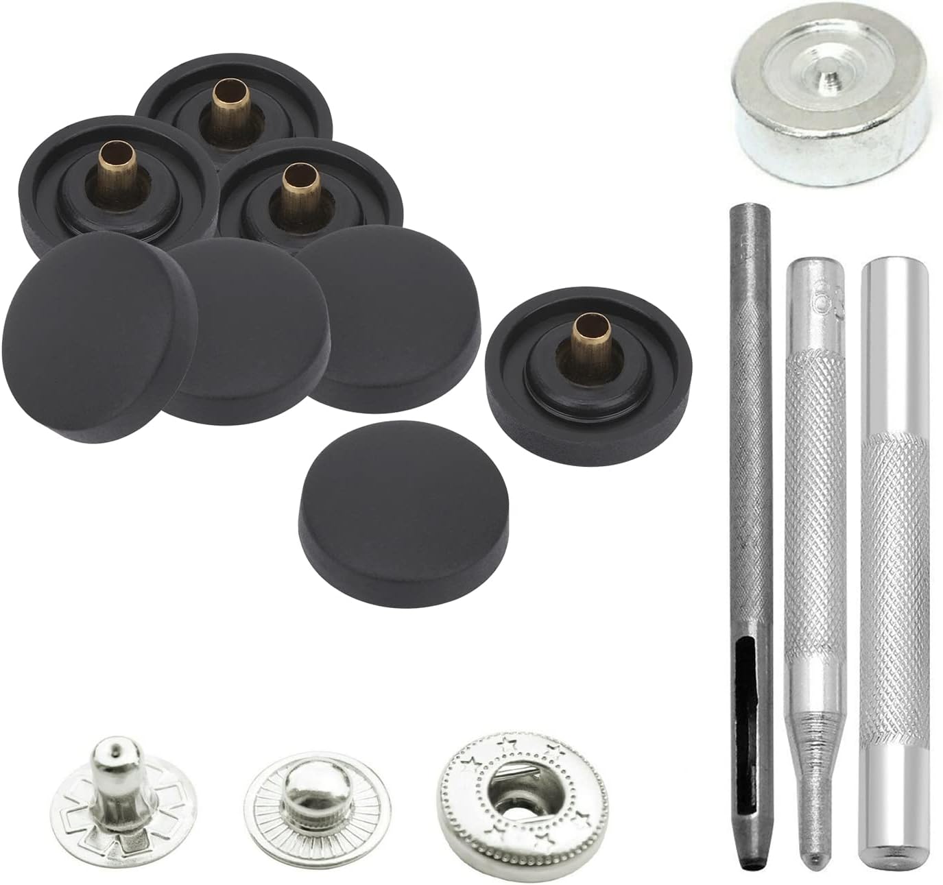 Trimming Shop 15mm S Spring Press Studs Plastic Cap with