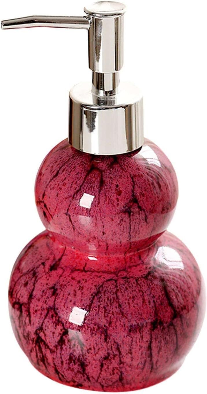 Dispenser di sapone,Dispenser di sapone colorato con pompa, Dispenser di lozione ricaricabile for piano di lavoro del bagno, Dispenser di shampoo in ceramica for doccia-rosso-330ml11.6oz ( Color : Red