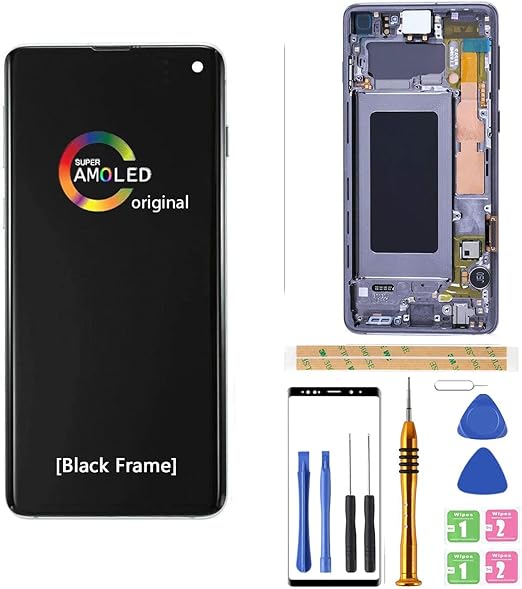 black with frame amoled lcd for samsung galaxy s10 g970 digitizer screen lcd display touch assembly replacement g970fds g970u g970u g970w 6 1 inch