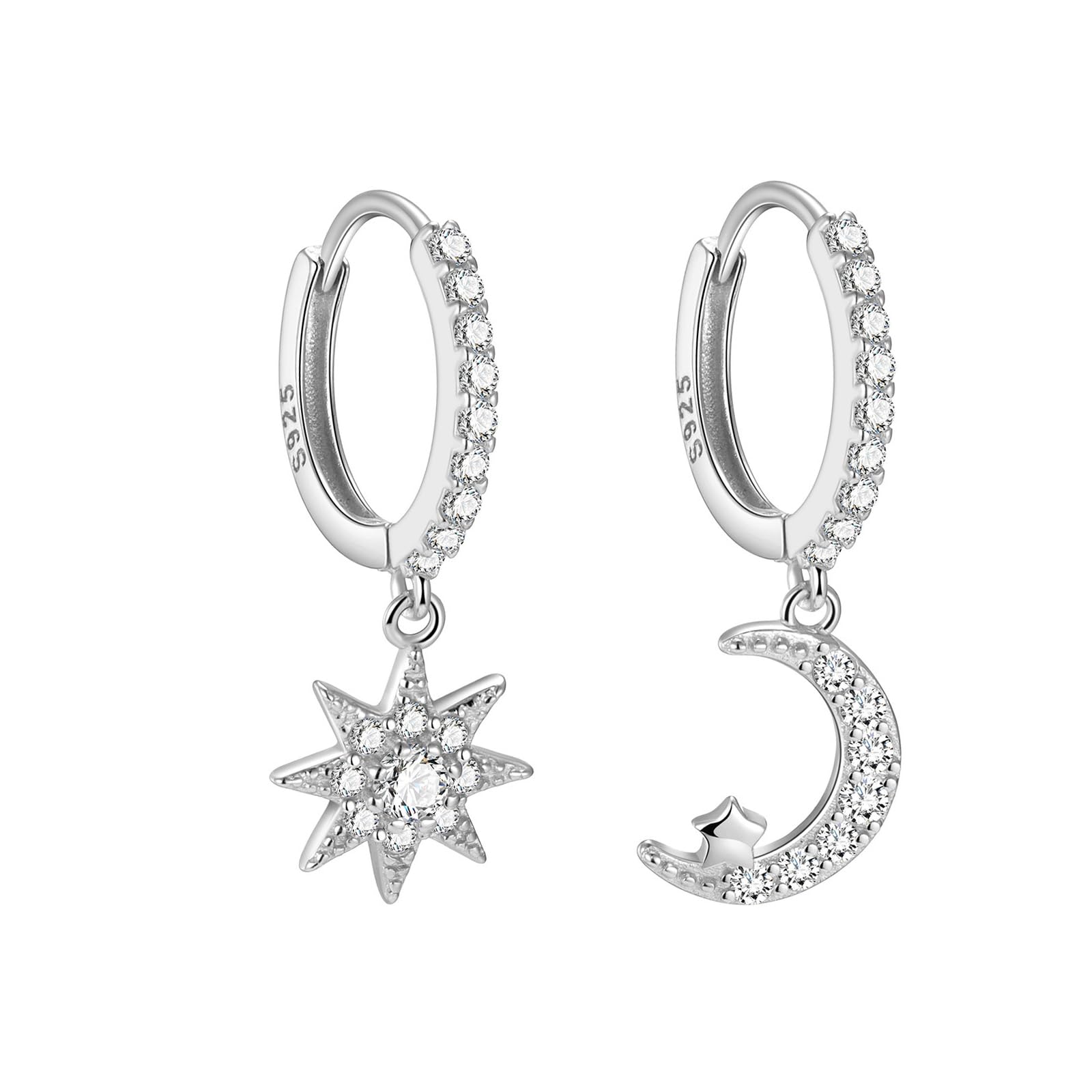 Ohrringe Silber 925 Hängend Creolen Silber 1 Pair Silber Ohringe Damen Hypoallergic Ohrringe für Mädchen Frauen 12mm