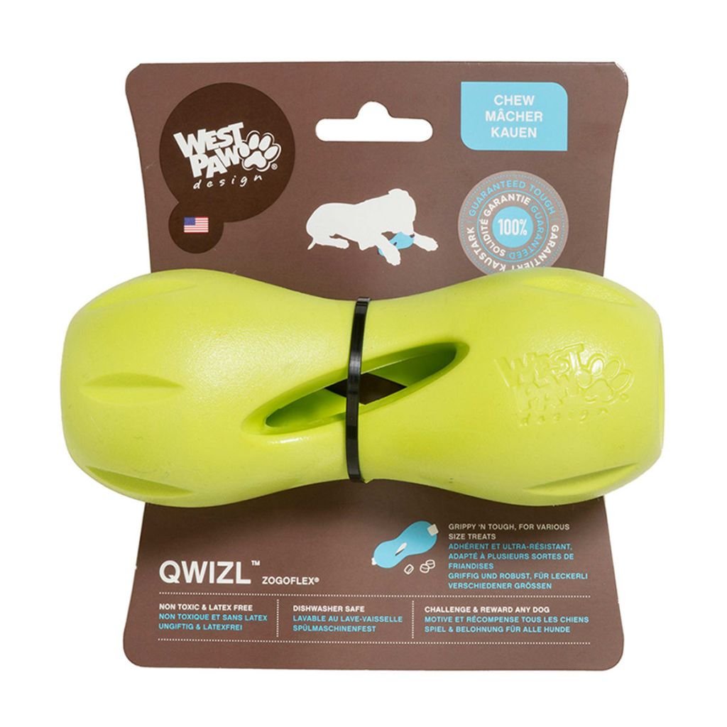 West Paw Zogoflex Qwizl Interactive Treat Dispensing Dog Puzzle Treat Toy for Dogs, Granny Smith, Large - image 4